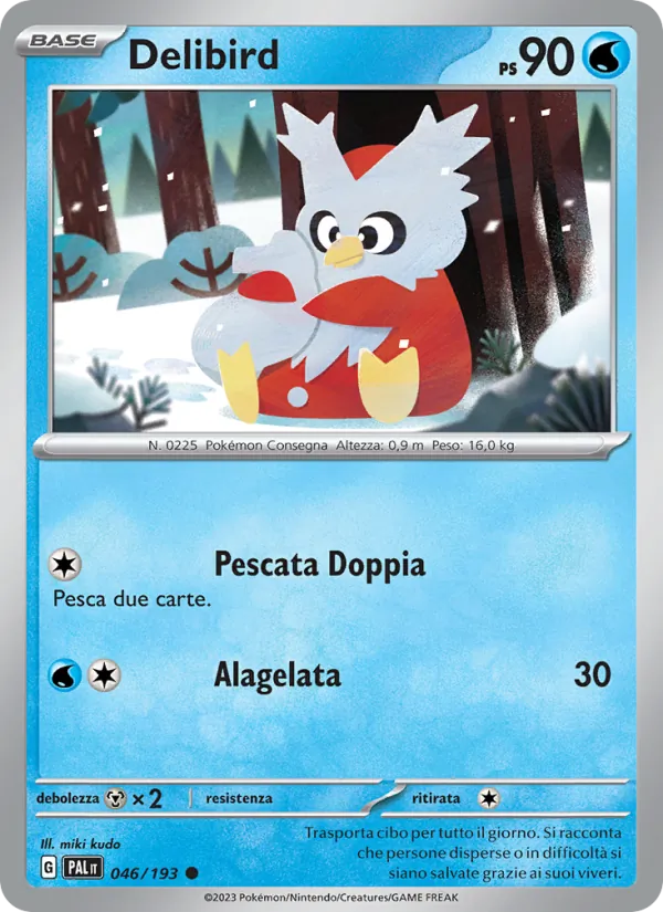 Carta Delibird dell'espansione Evoluzioni a Paldea, numero 046/193