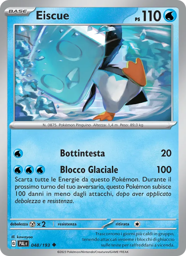 Carta Eiscue dell'espansione Evoluzioni a Paldea, numero 048/193