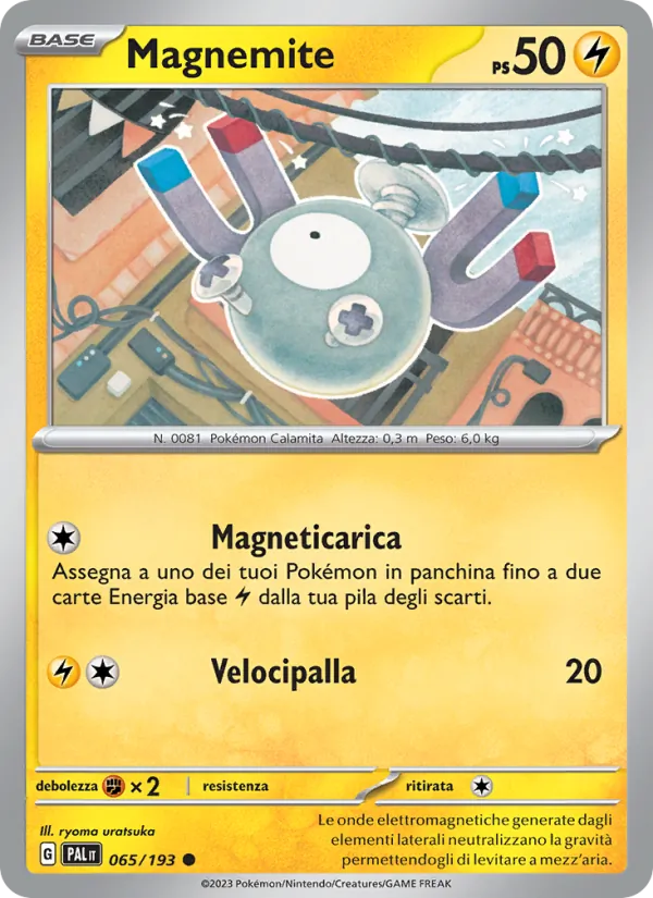Carta Magnemite dell'espansione Evoluzioni a Paldea, numero 065/193