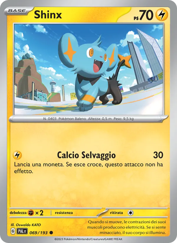 Carta Shinx dell'espansione Evoluzioni a Paldea, numero 069/193