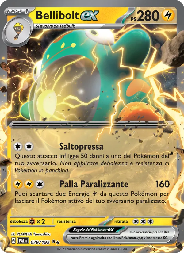 Carta Bellibolt-ex dell'espansione Evoluzioni a Paldea, numero 079/193
