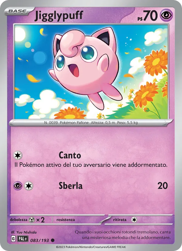 Carta Jigglypuff dell'espansione Evoluzioni a Paldea, numero 083/193