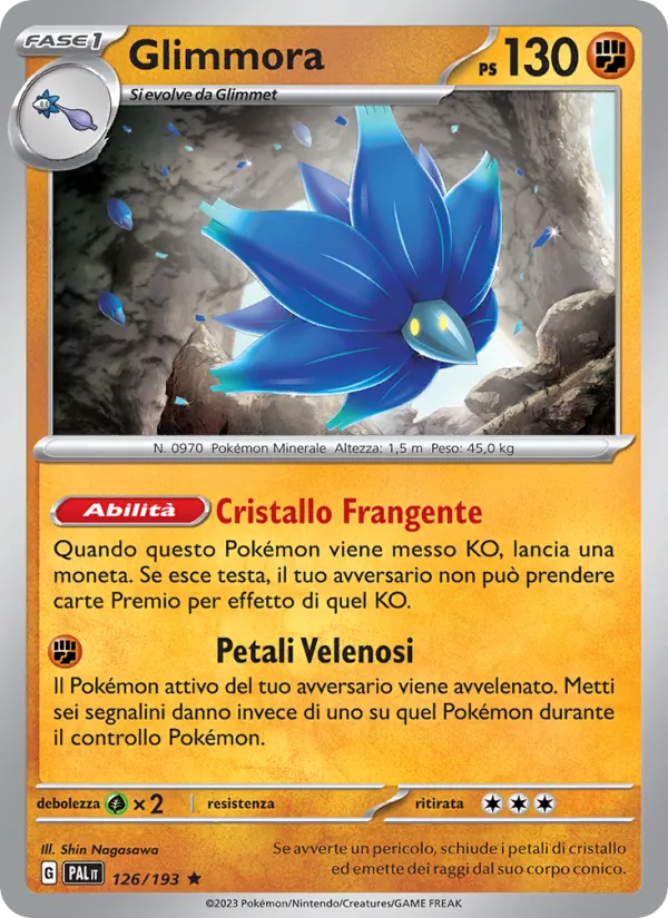 Carta Glimmora dell'espansione Evoluzioni a Paldea, numero 126/193