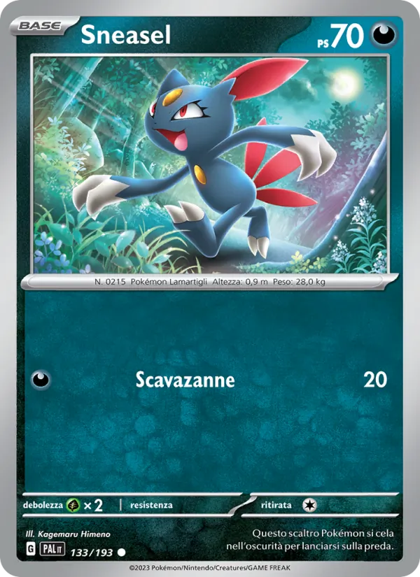 Carta Sneasel dell'espansione Evoluzioni a Paldea, numero 133/193