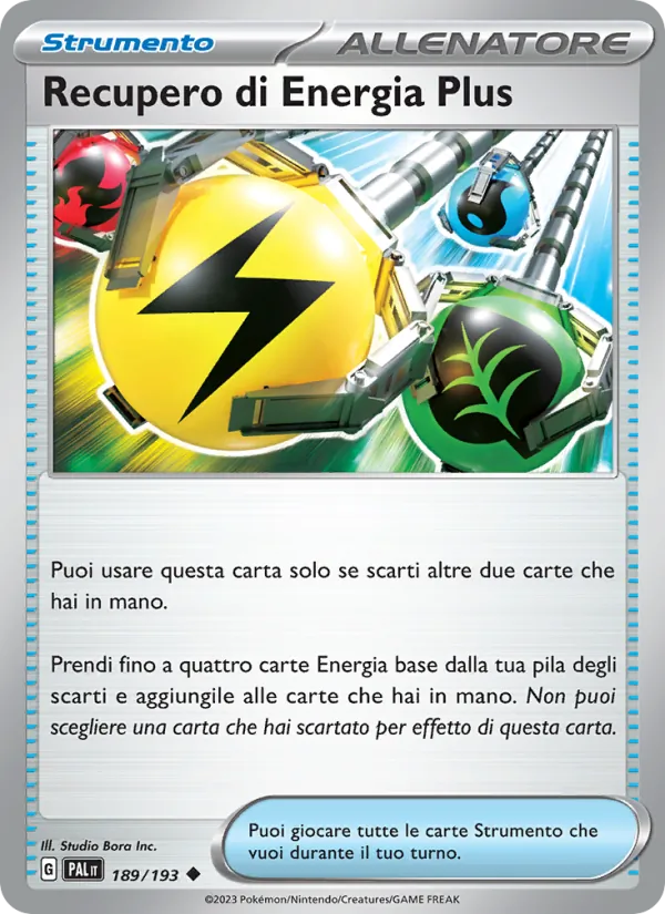 Carta Recupero di Energia Plus dell'espansione Evoluzioni a Paldea, numero 189/193