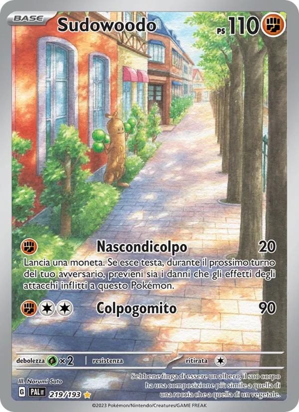 Carta Sudowoodo dell'espansione Evoluzioni a Paldea, numero 219/193