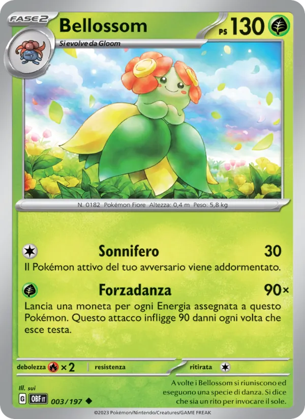 Carta Bellossom dell'espansione Ossidiana Infuocata, numero 003/197
