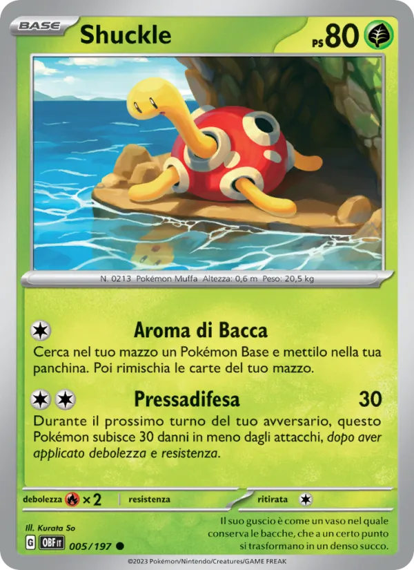 Carta Shuckle dell'espansione Ossidiana Infuocata, numero 005/197