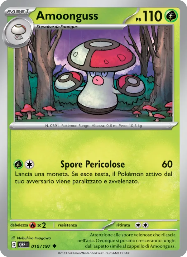 Carta Amoonguss dell'espansione Ossidiana Infuocata, numero 010/197