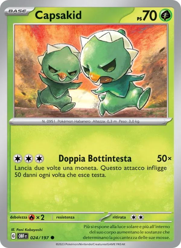 Carta Capsakid dell'espansione Ossidiana Infuocata, numero 024/197