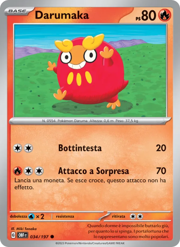 Carta Darumaka dell'espansione Ossidiana Infuocata, numero 034/197