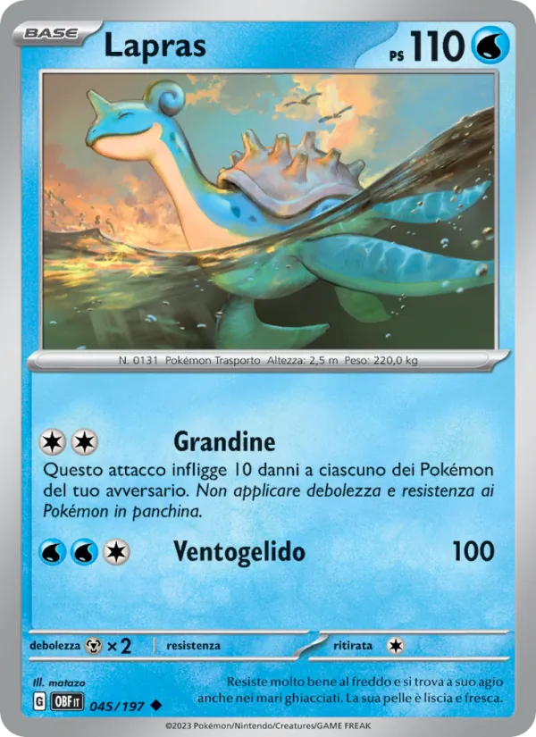 Carta Lapras dell'espansione Ossidiana Infuocata, numero 045/197
