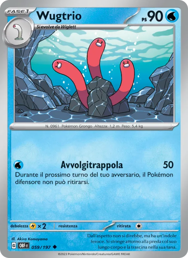 Carta Wugtrio dell'espansione Ossidiana Infuocata, numero 059/197