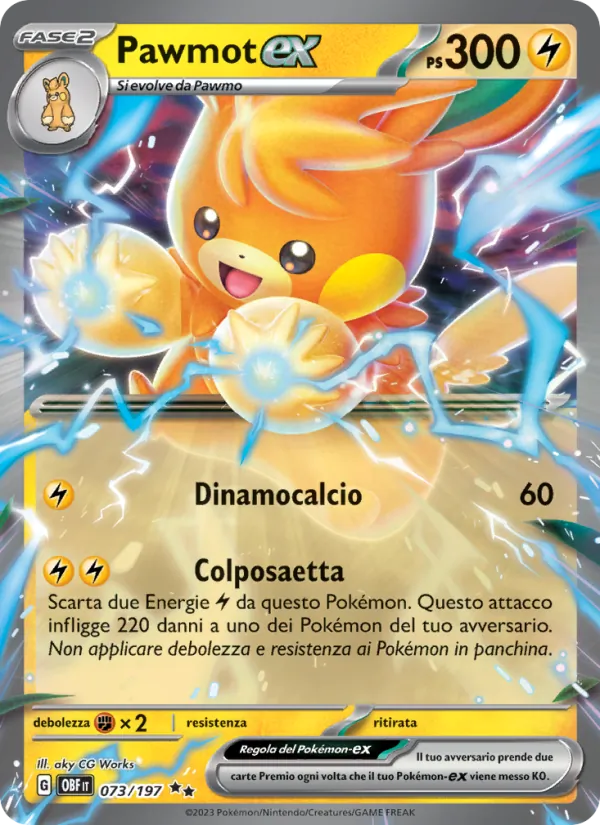 Carta Pawmot-ex dell'espansione Ossidiana Infuocata, numero 073/197