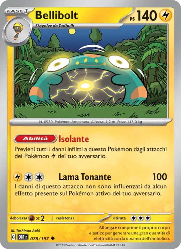 Carta Bellibolt dell'espansione Ossidiana Infuocata, numero 078/197