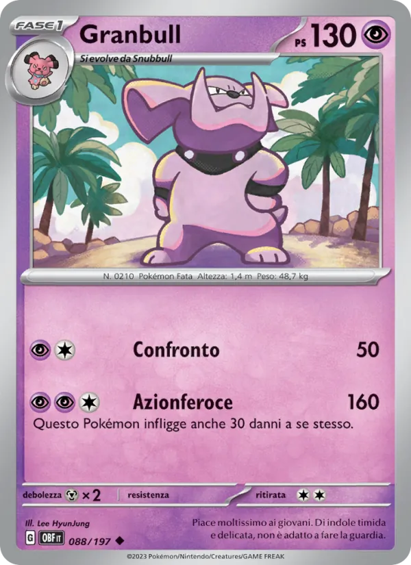 Carta Granbull dell'espansione Ossidiana Infuocata, numero 088/197