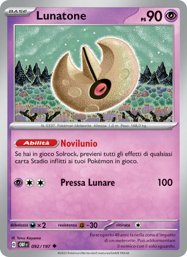 Carta Lunatone dell'espansione Ossidiana Infuocata, numero 092/197