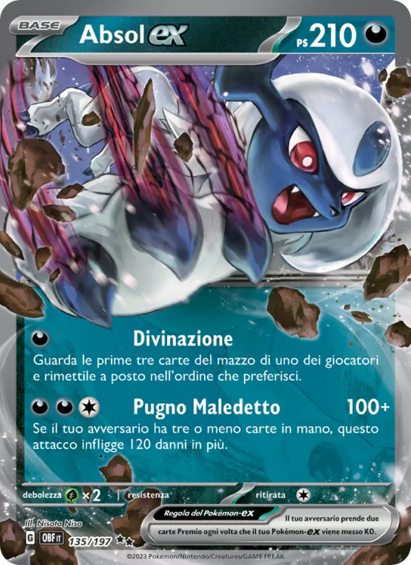 Carta Absol-ex dell'espansione Ossidiana Infuocata, numero 135/197