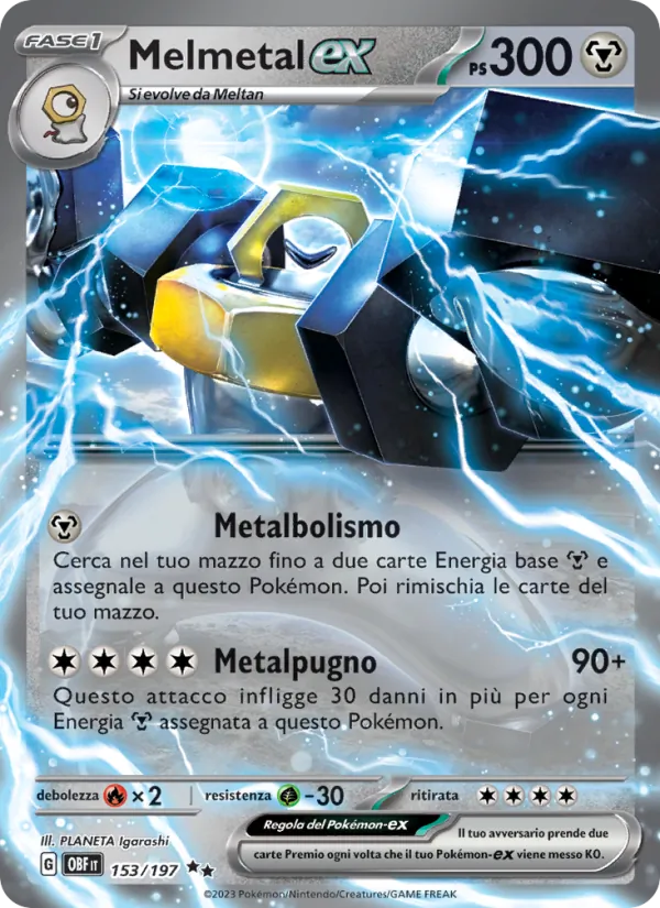 Carta Melmetal-ex dell'espansione Ossidiana Infuocata, numero 153/197