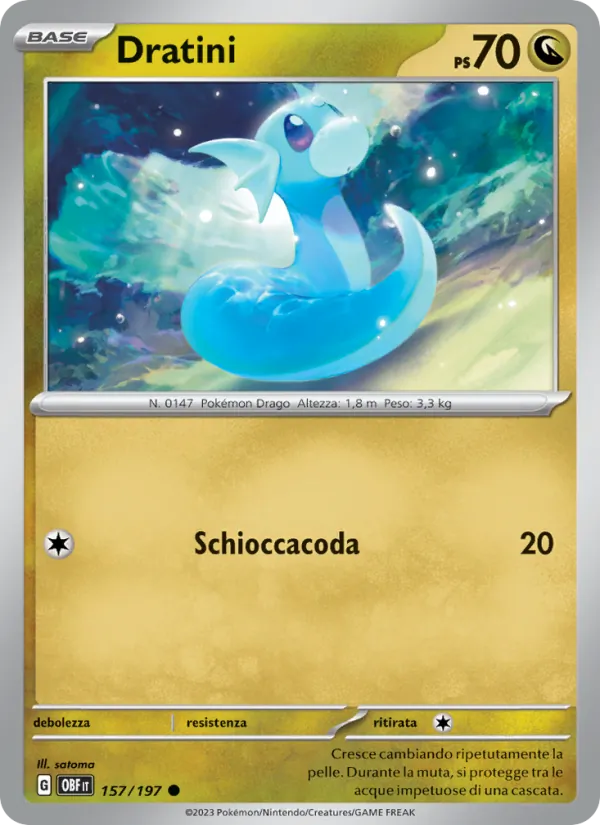 Carta Dratini dell'espansione Ossidiana Infuocata, numero 157/197
