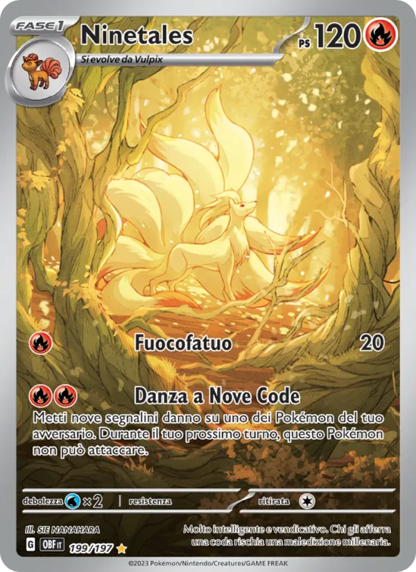 Carta Ninetales dell'espansione Ossidiana Infuocata, numero 199/197