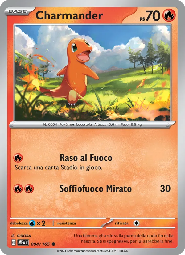Carta Charmander dell'espansione 151, numero 004/165