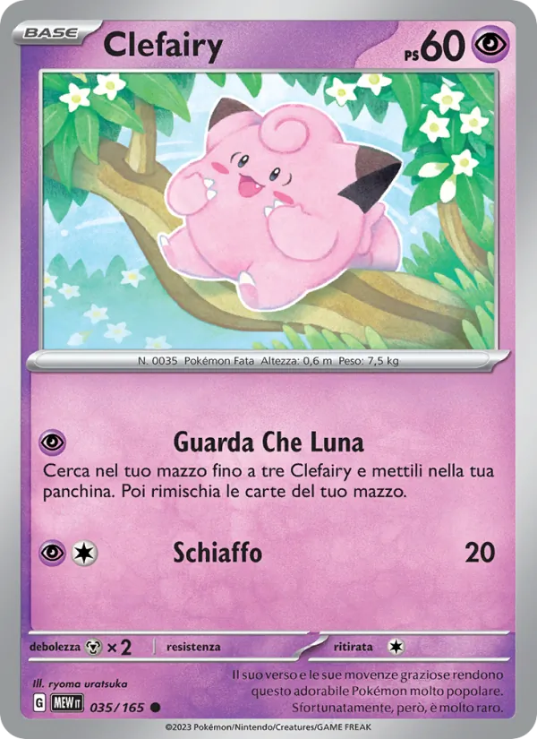 Carta Clefairy dell'espansione 151, numero 035/165