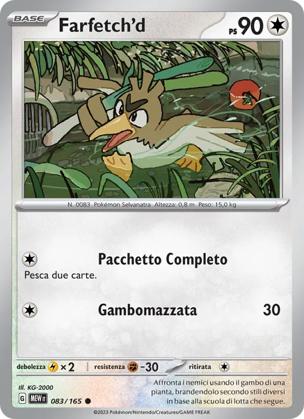 Carta Farfetch'd dell'espansione 151, numero 083/165