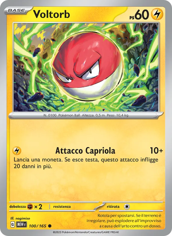 Carta Voltorb dell'espansione 151, numero 100/165