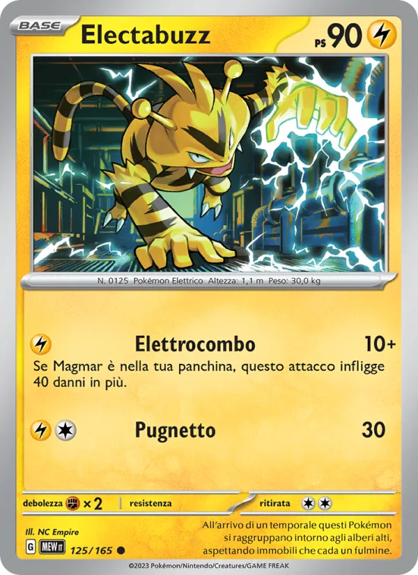 Carta Electabuzz dell'espansione 151, numero 125/165