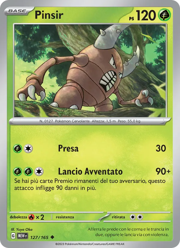 Carta Pinsir dell'espansione 151, numero 127/165