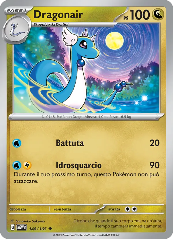 Carta Dragonair dell'espansione 151, numero 148/165