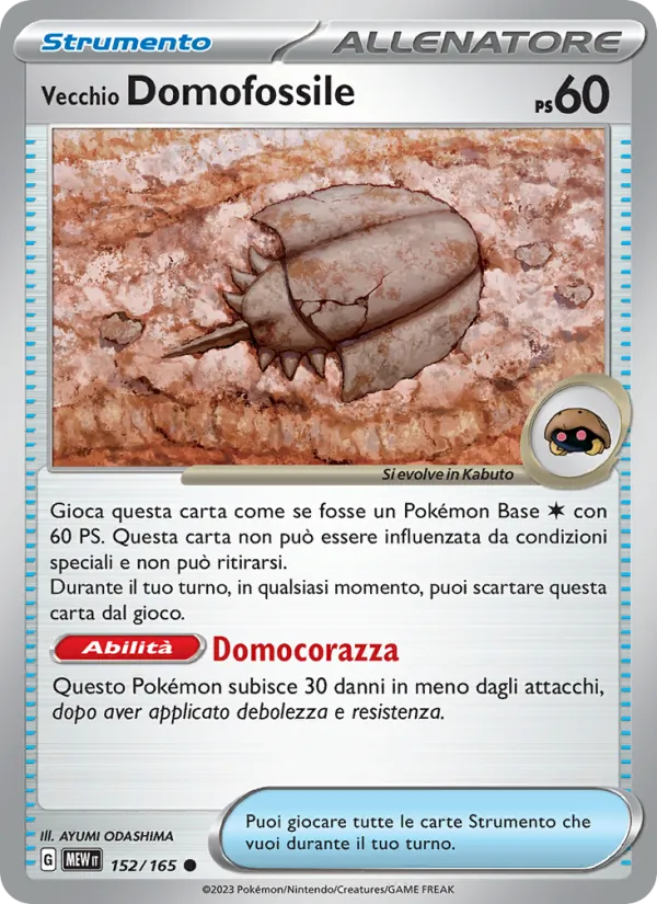 Carta Vecchio Domofossile dell'espansione 151, numero 152/165