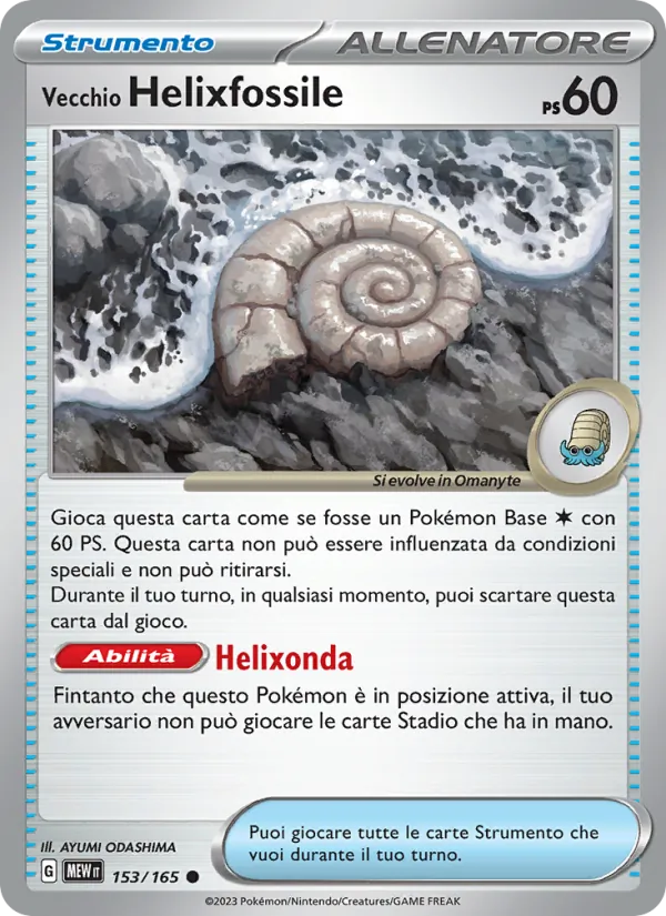 Carta Vecchio Helixfossile dell'espansione 151, numero 153/165