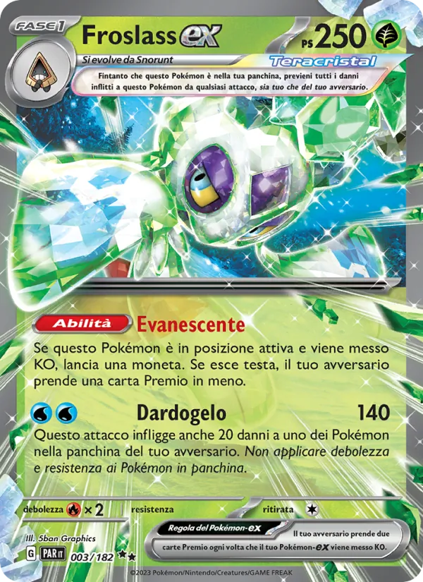 Carta Froslass-ex dell'espansione Paradosso Temporale, numero 003/182