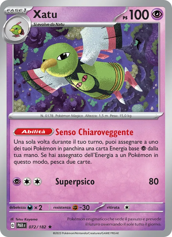 Carta Xatu dell'espansione Paradosso Temporale, numero 072/182