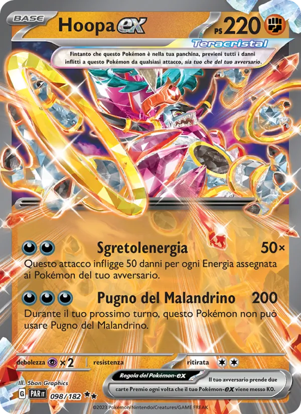 Carta Hoopa-ex dell'espansione Paradosso Temporale, numero 098/182