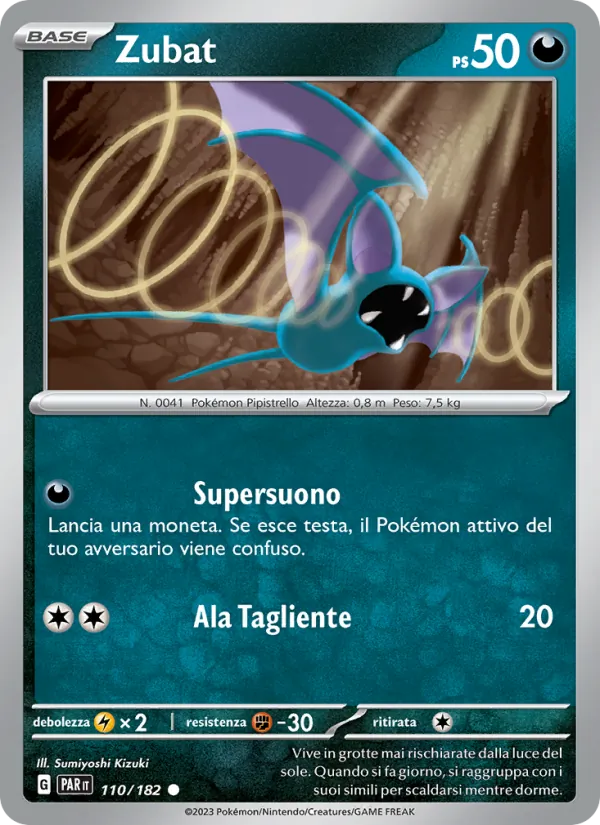 Carta Zubat dell'espansione Paradosso Temporale, numero 110/182