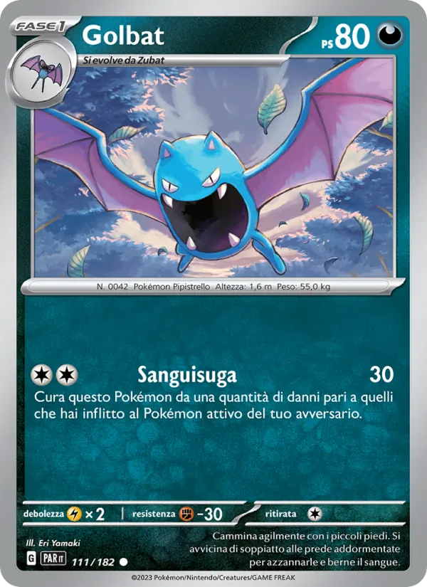 Carta Golbat dell'espansione Paradosso Temporale, numero 111/182