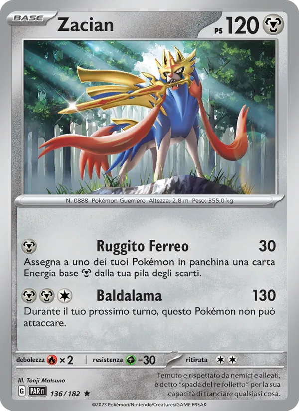 Carta Zacian dell'espansione Paradosso Temporale, numero 136/182