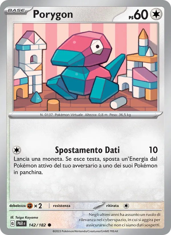 Carta Porygon dell'espansione Paradosso Temporale, numero 142/182