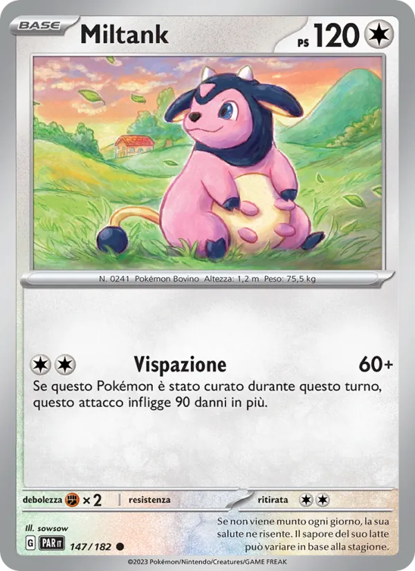 Carta Miltank dell'espansione Paradosso Temporale, numero 147/182