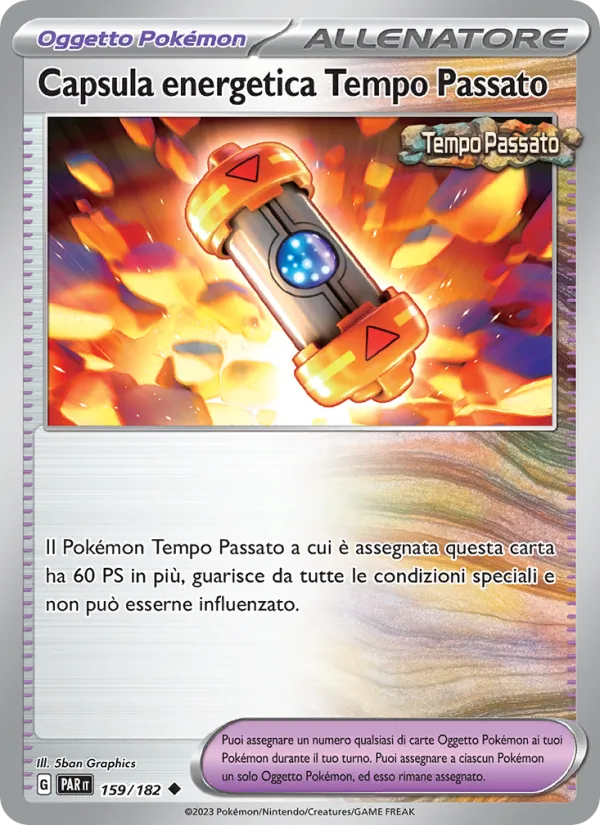 Carta Capsula energetica Tempo Passato dell'espansione Paradosso Temporale, numero 159/182