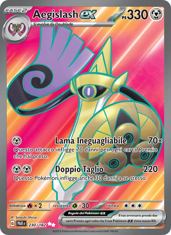 Carta Aegislash-ex dell'espansione Paradosso Temporale, numero 230/182