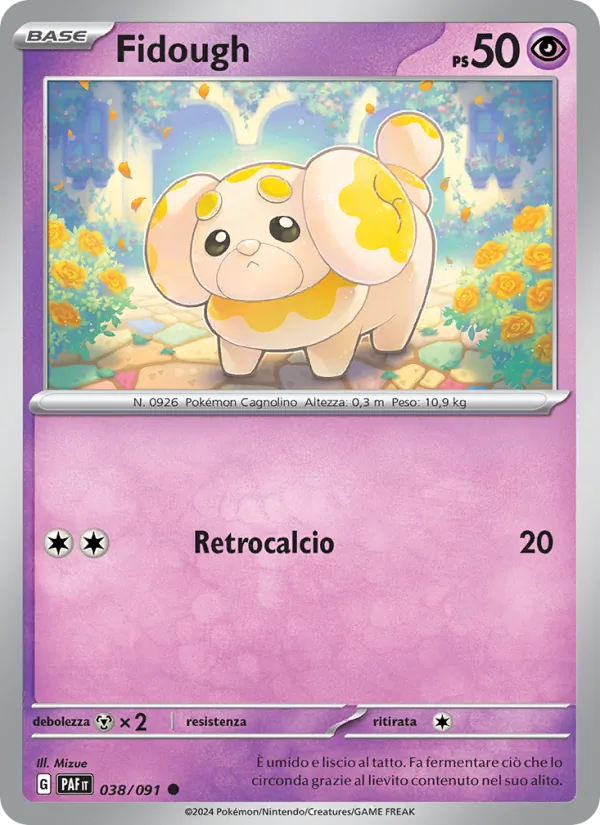 Carta Fidough dell'espansione Destino di Paldea, numero 038/91