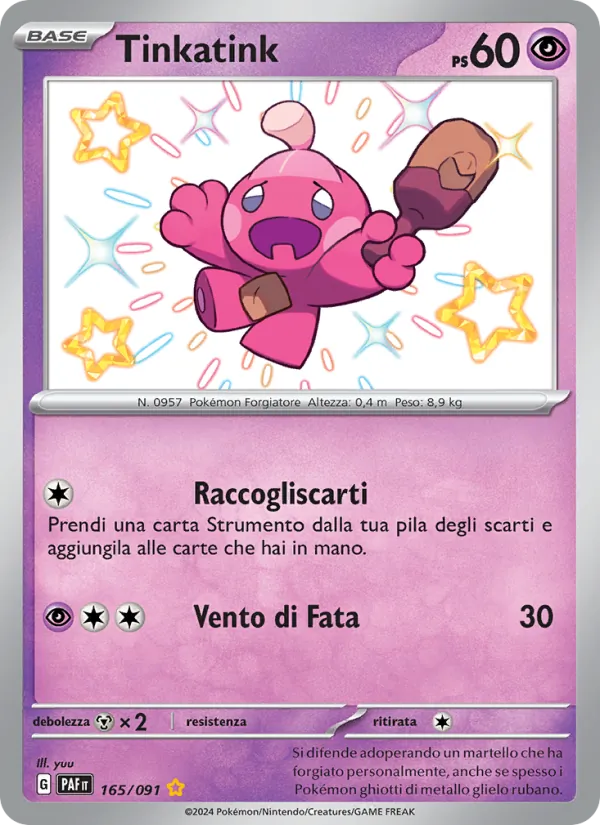 Carta Tinkatink dell'espansione Destino di Paldea, numero 165/91