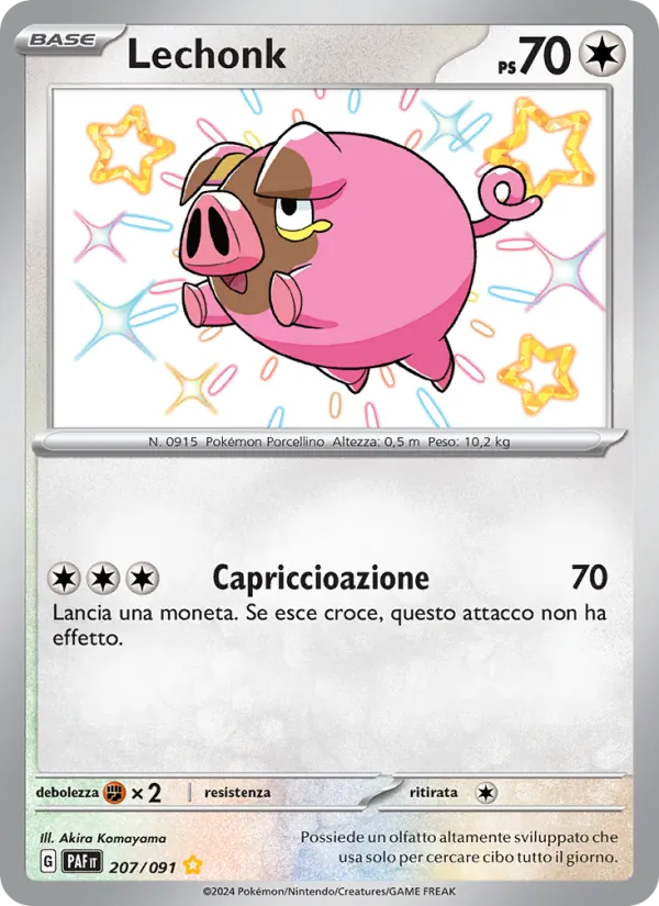 Carta Lechonk dell'espansione Destino di Paldea, numero 207/91