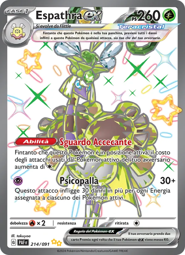 Carta Espathra-ex dell'espansione Destino di Paldea, numero 214/91