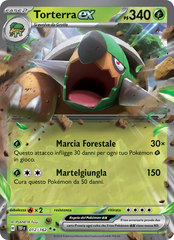 Carta Torterra-ex dell'espansione Cronoforze, numero 012/162