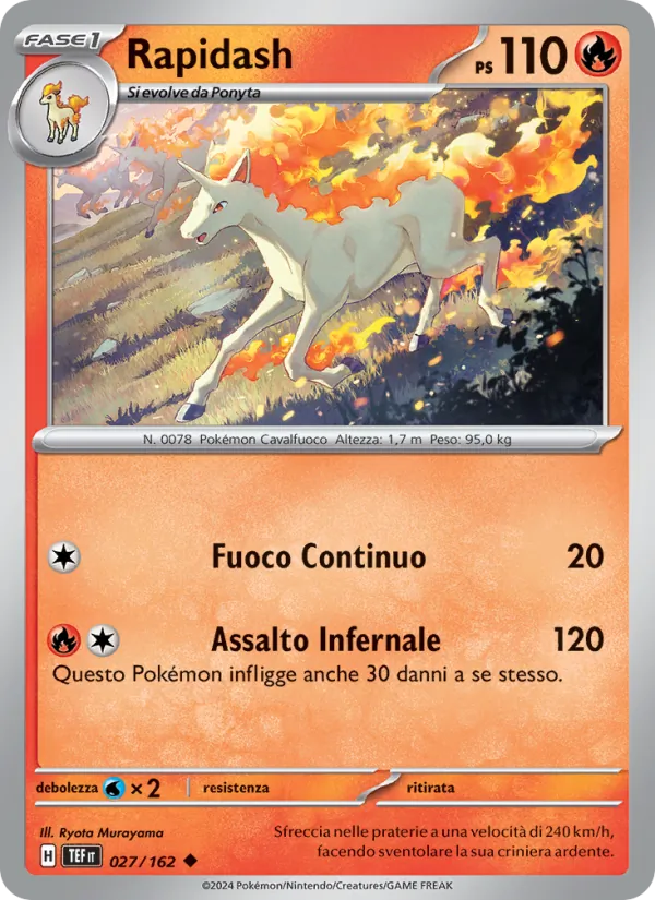 Carta Rapidash dell'espansione Cronoforze, numero 027/162